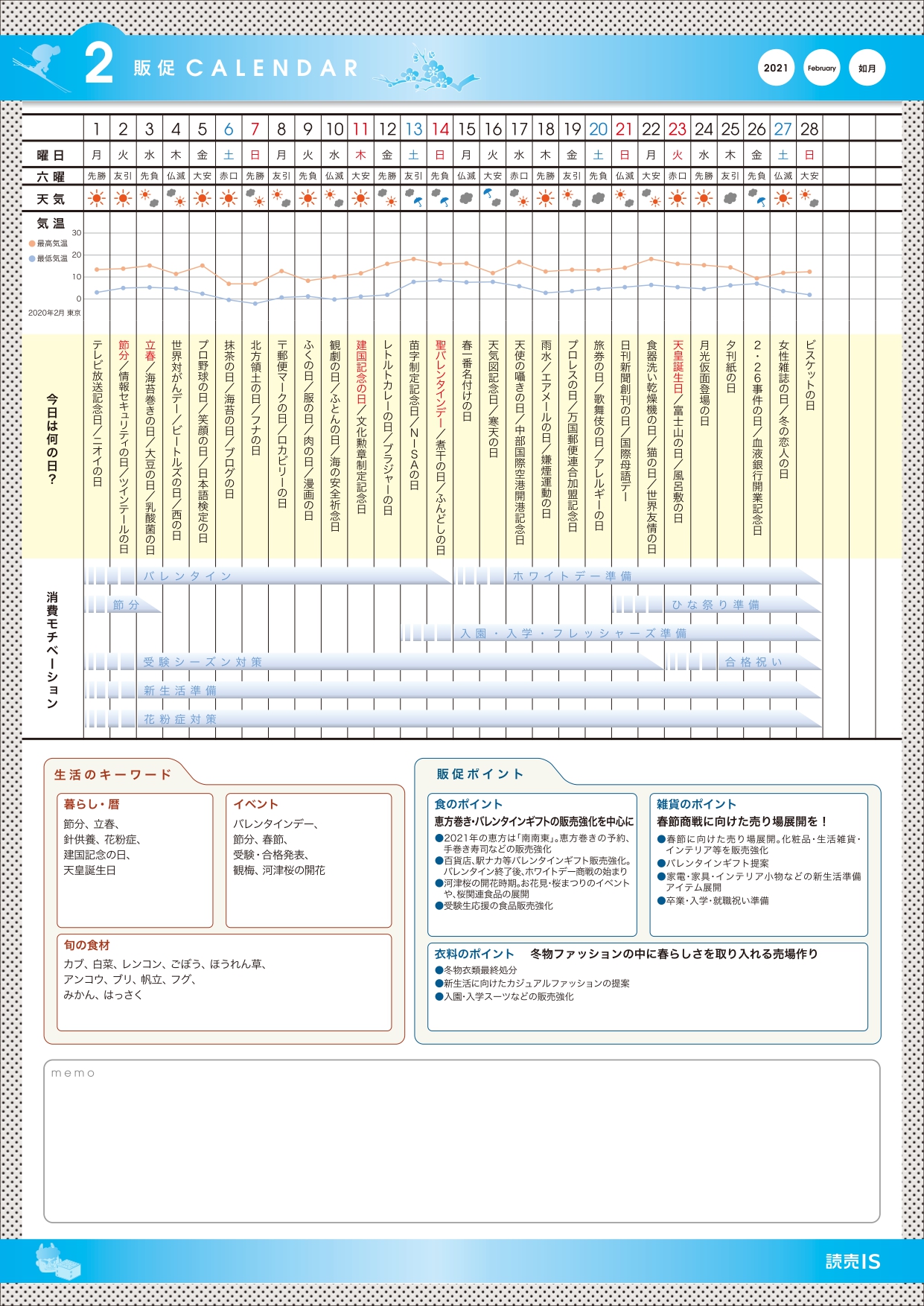 販促カレンダー21年2月 Retail Ad Consortium